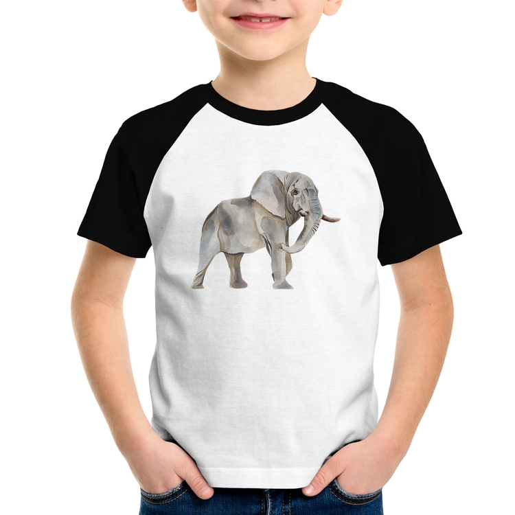 Camiseta Raglan Infantil Elefante