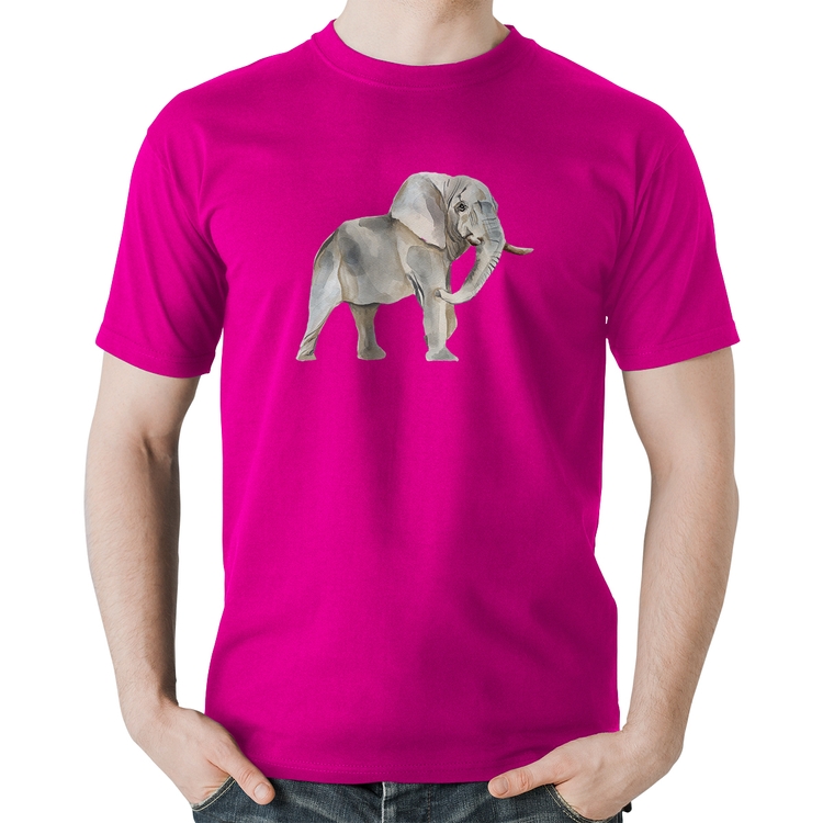 Camiseta Algodão Elefante - Rosa