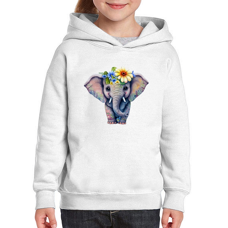 Moletom Infantil Elefante E Flores