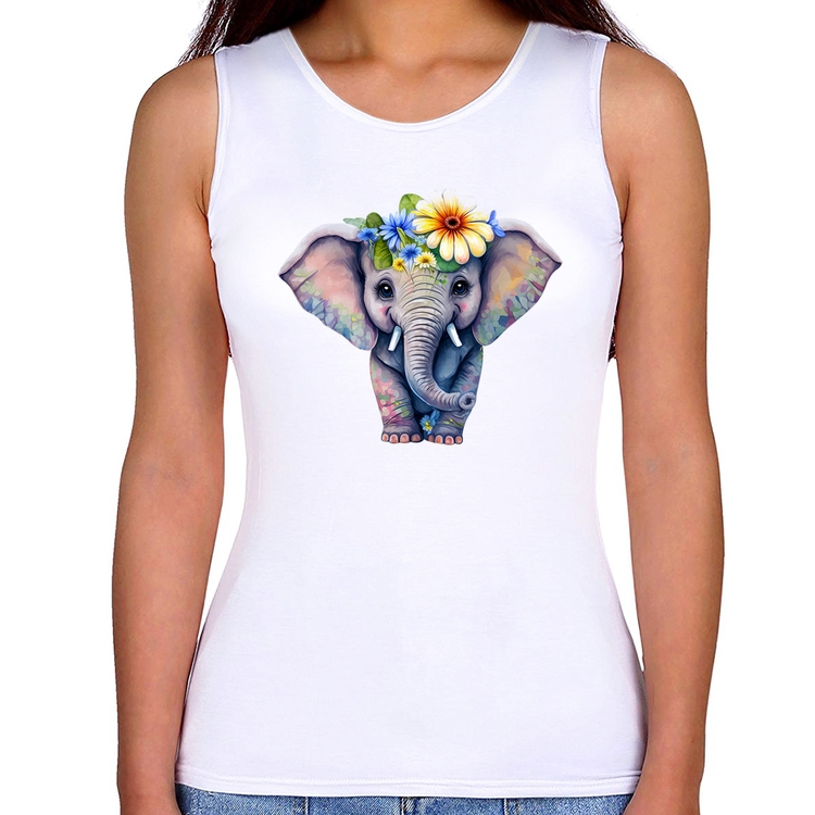 Regata Feminina Elefante E Flores