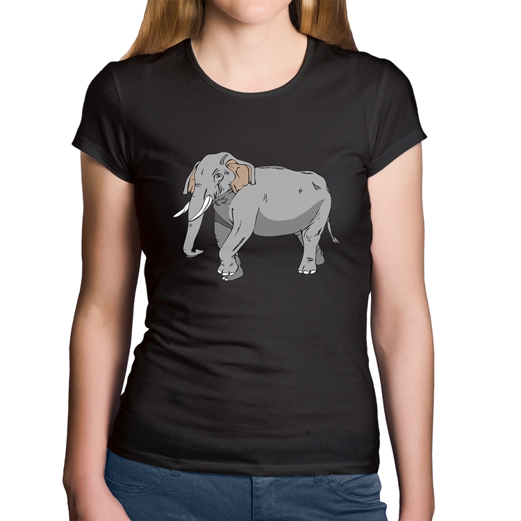 Baby Look Algodão Elefante Ilustração