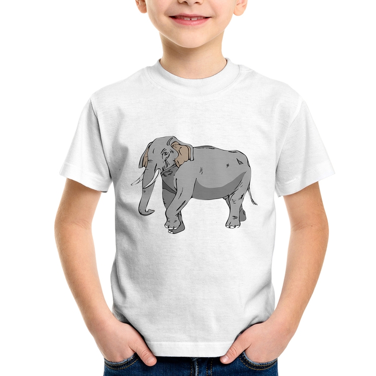 Camiseta Infantil Elefante Ilustração