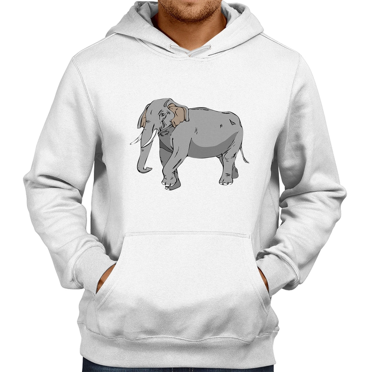 Moletom Elefante Ilustração - Branco