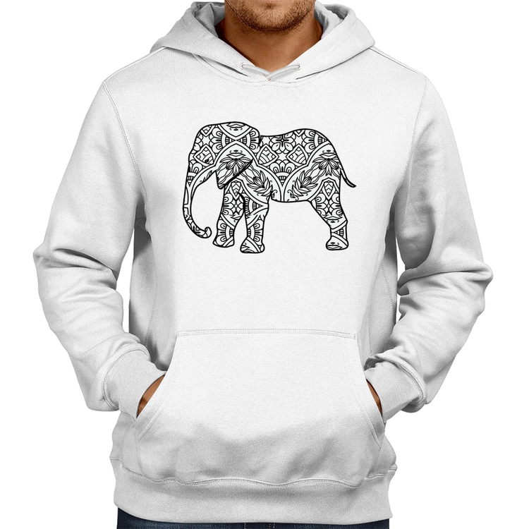 Moletom Elefante Mandala - Branco