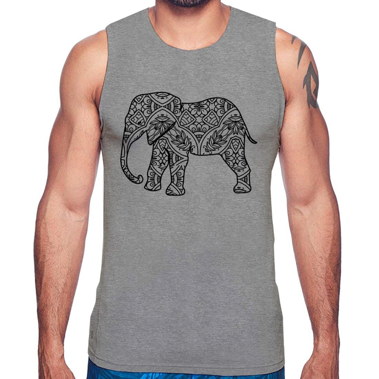 Regata Elefante Mandala - Cinza