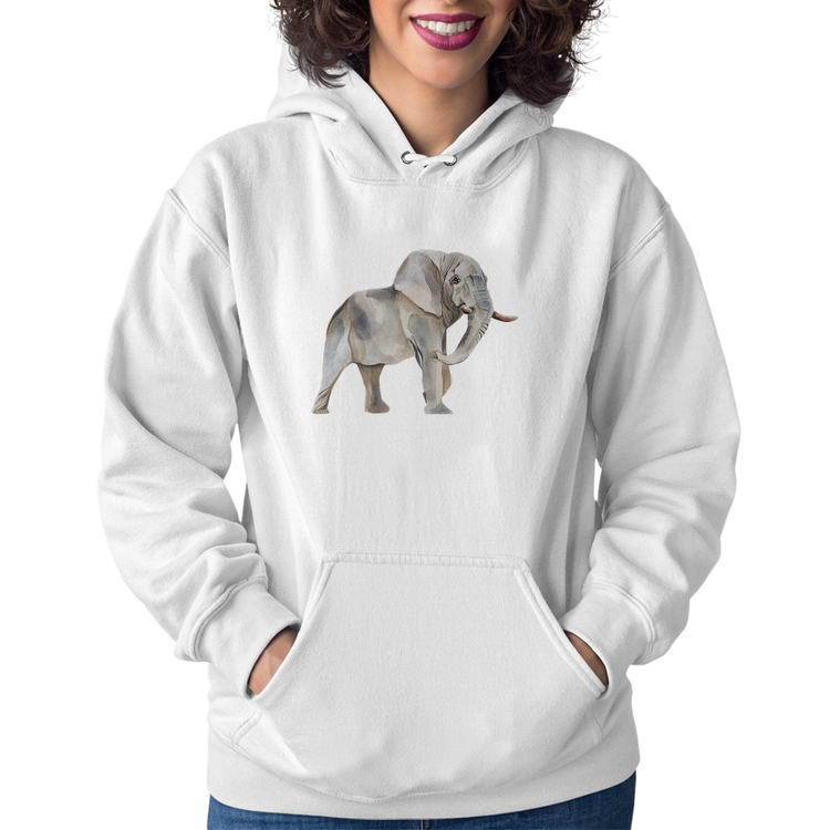 Moletom Feminino Elefante - Branco