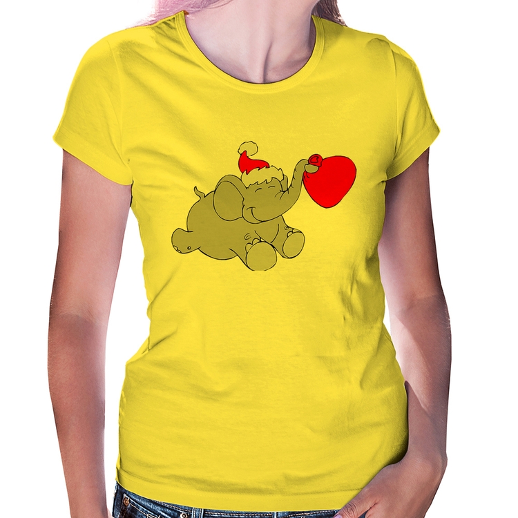 Baby Look Elefante Noel - Amarela