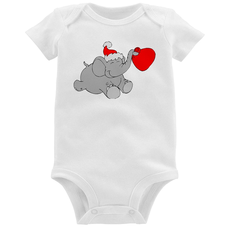 Body Bebê Elefante Noel
