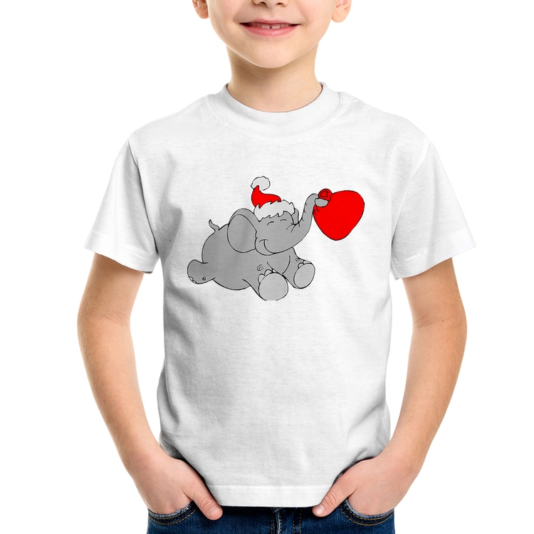 Camiseta Infantil Elefante Noel