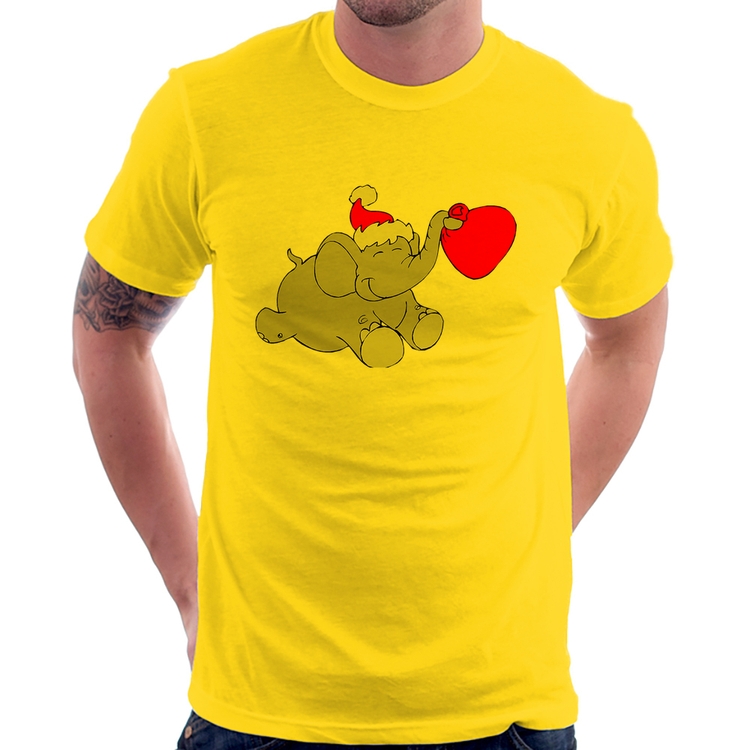 Camiseta Elefante Noel - Amarela