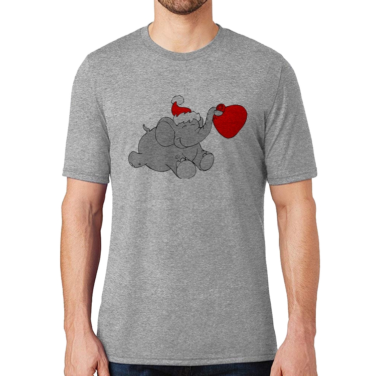 Camiseta Elefante Noel - Cinza
