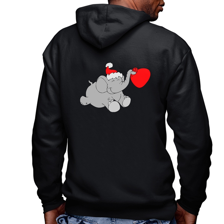 Blusa Moletom Elefante Noel Masculina com Capuz e Zíper