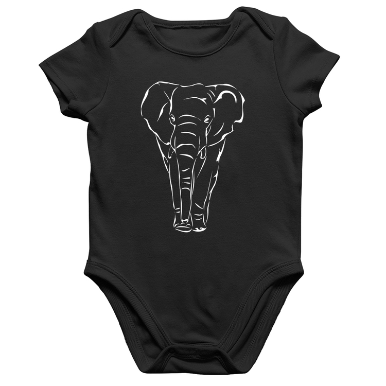 Body Bebê Algodão Elefante Traços