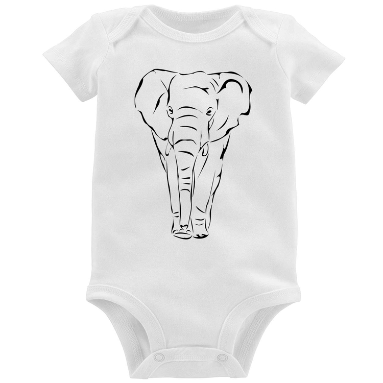 Body Bebê Elefante Traços