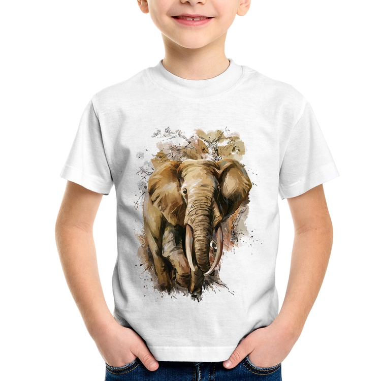 Camiseta Infantil Elefante Watercolor