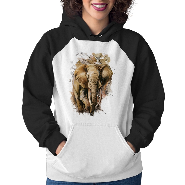 Moletom Feminino Elefante Watercolor