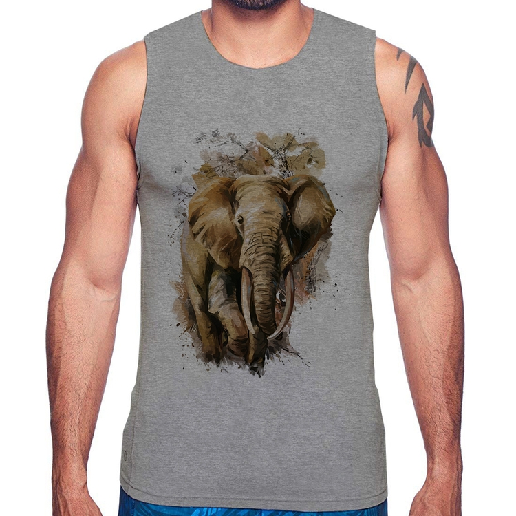 Regata Elefante Watercolor - Cinza