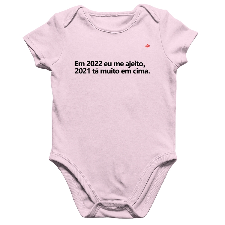 Body Bebê Algodão Em 2022 eu me ajeito - Rosa Bebê