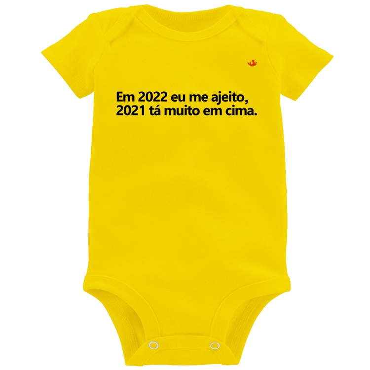 Body Bebê Em 2022 eu me ajeito - Amarelo