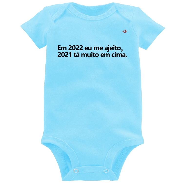 Body Bebê Em 2022 eu me ajeito - Azul Bebê