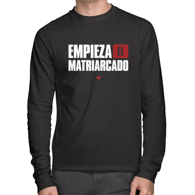 Camiseta Algodão ¡Empieza el matriarcado! Manga Longa