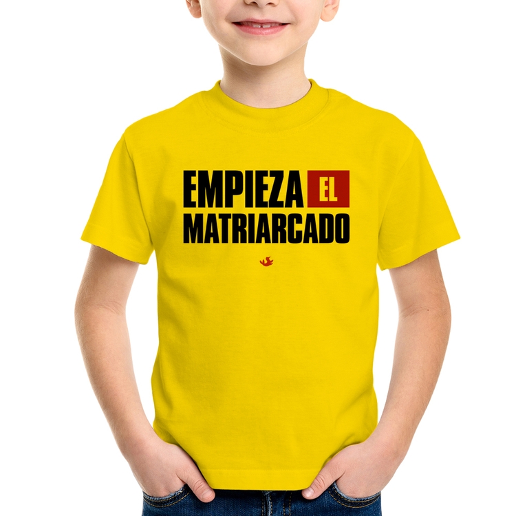 Camiseta Infantil ¡Empieza el matriarcado! - Amarela