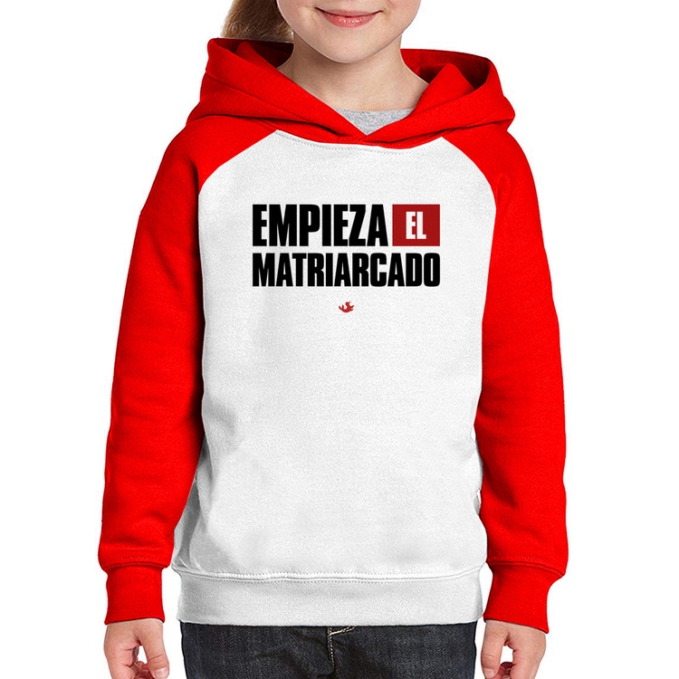 Moletom Infantil ¡Empieza el matriarcado! - Branco/Vermelho