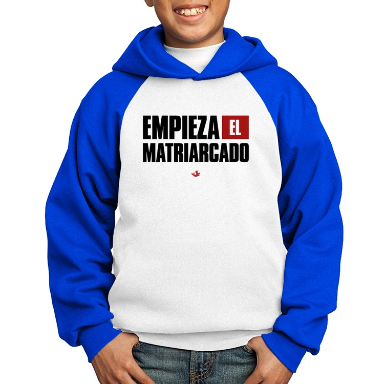 Moletom Infantil ¡Empieza el matriarcado! - Branco/Azul