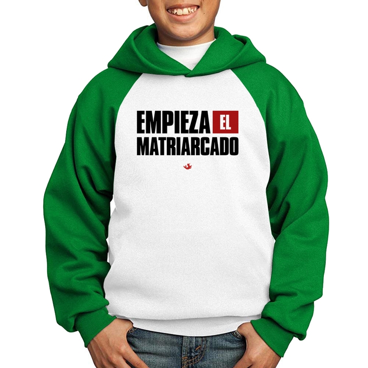 Moletom Infantil ¡Empieza el matriarcado! - Branco/Verde