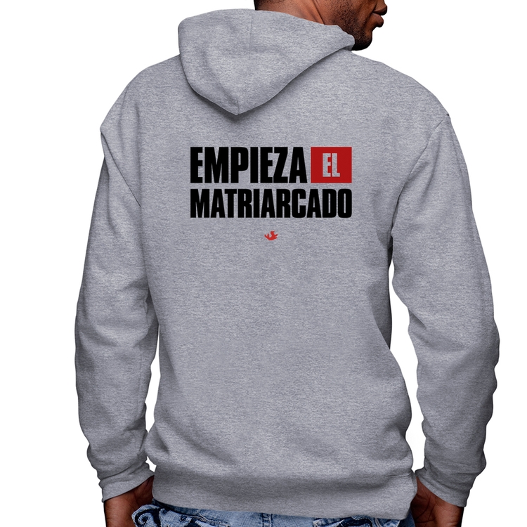 Blusa Moletom ¡Empieza el matriarcado! Masculina com Capuz e Zíper - Mescla
