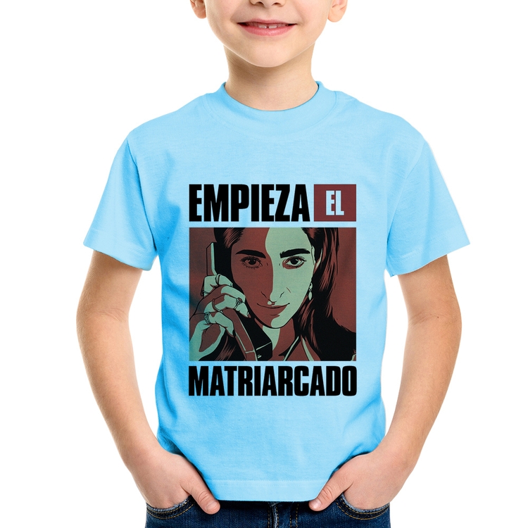 Camiseta Infantil Empieza el matriarcado - Azul Bebê