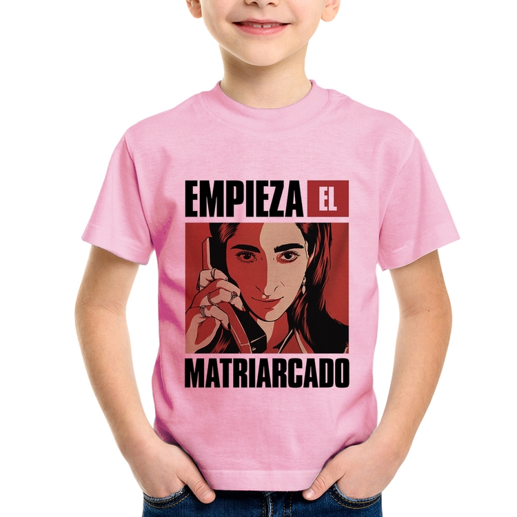 Camiseta Infantil Empieza el matriarcado - Rosa Bebê