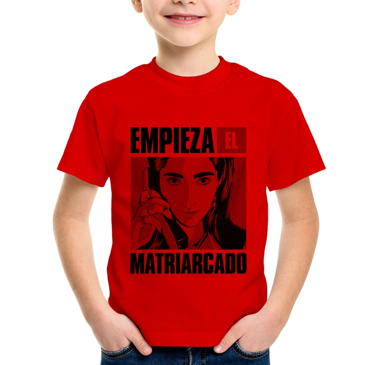 Camiseta Infantil Empieza el matriarcado - Vermelha