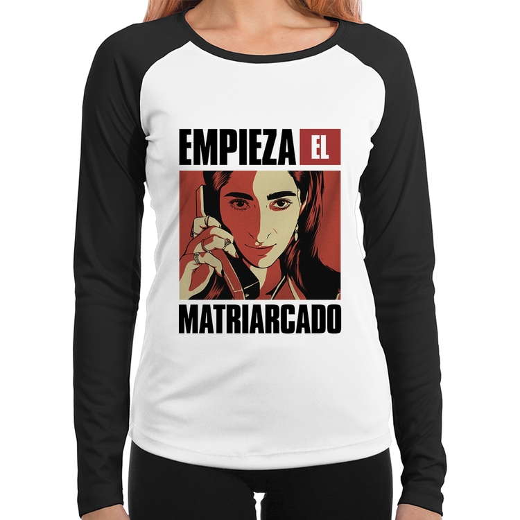 Baby Look Raglan Empieza el matriarcado Manga Longa