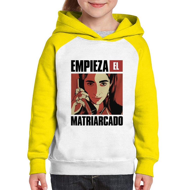 Moletom Infantil Empieza el matriarcado - Branco/Amarelo