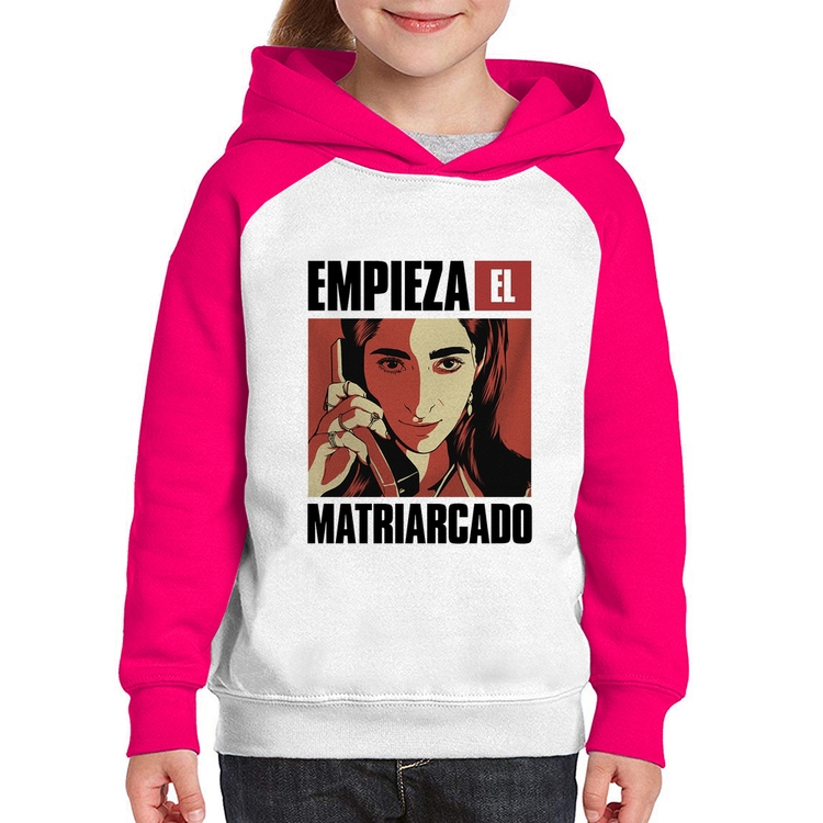 Moletom Infantil Empieza el matriarcado - Branco/Rosa
