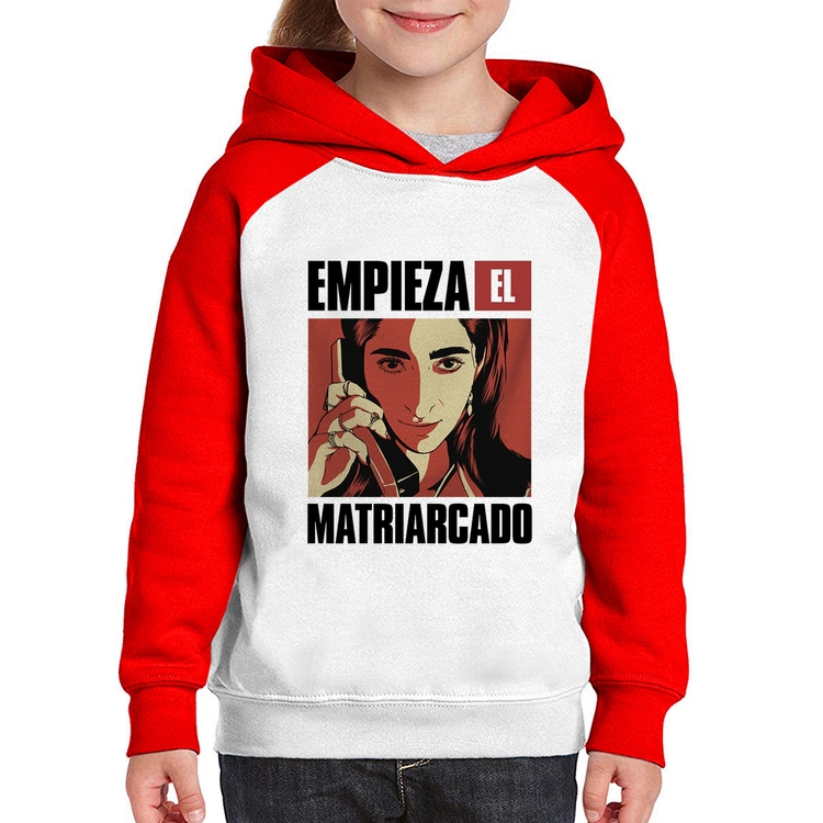 Moletom Infantil Empieza el matriarcado - Branco/Vermelho