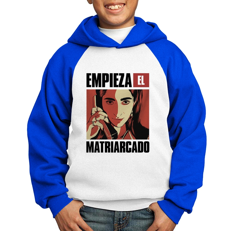 Moletom Infantil Empieza el matriarcado - Branco/Azul