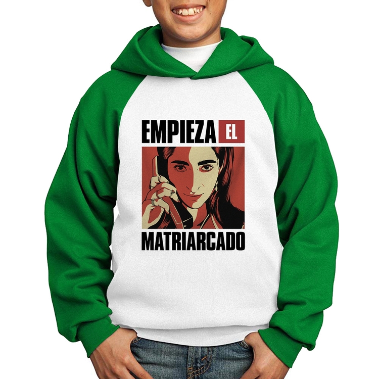 Moletom Infantil Empieza el matriarcado - Branco/Verde
