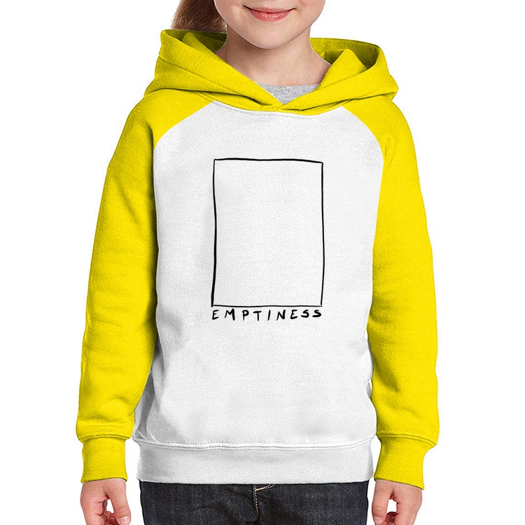 Moletom Infantil Emptines - Branco/Amarelo