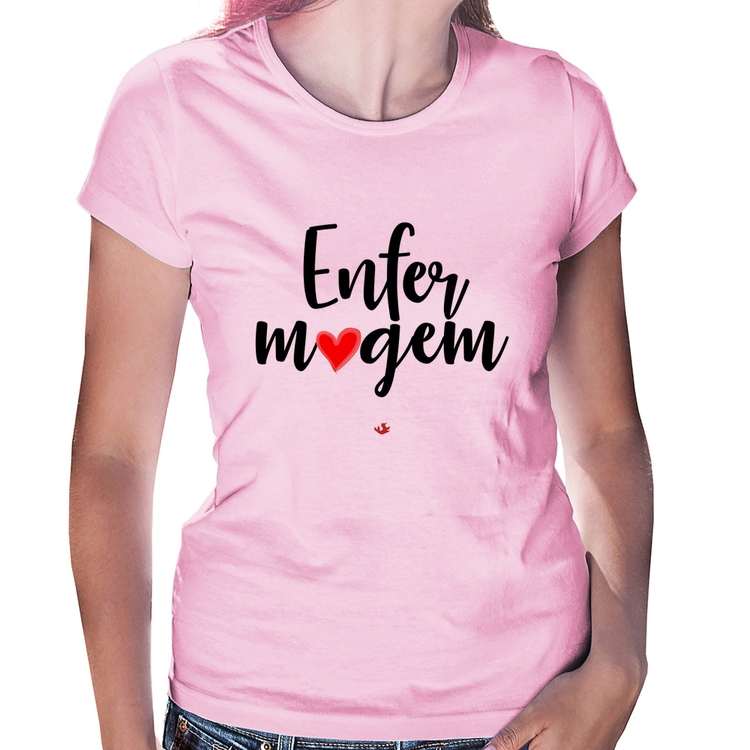 Baby Look Enfermagem por amor - Rosa Bebê