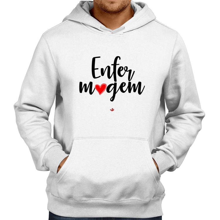 Moletom Enfermagem por amor - Branco