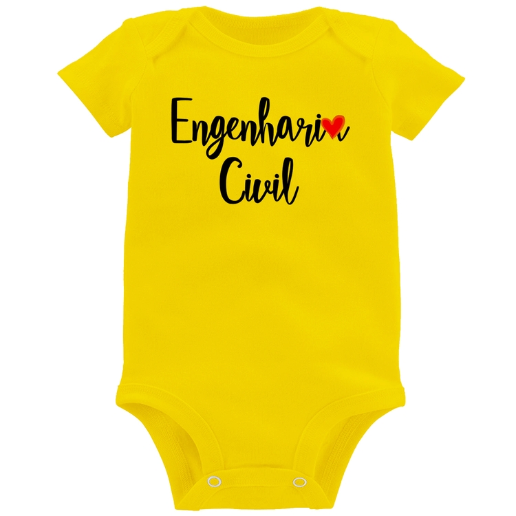 Body Bebê Engenharia Civil - Amarelo