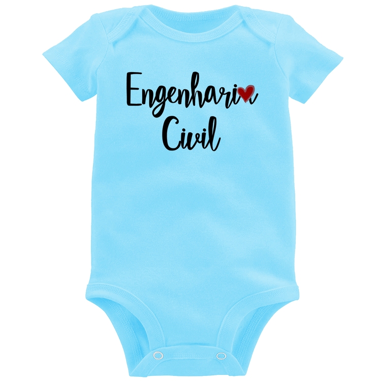 Body Bebê Engenharia Civil - Azul Bebê