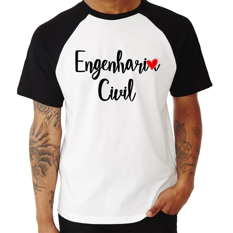 Camiseta Raglan Engenharia Civil