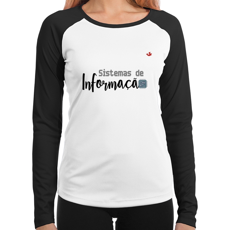 Baby Look Raglan Sistemas de Informação Manga Longa