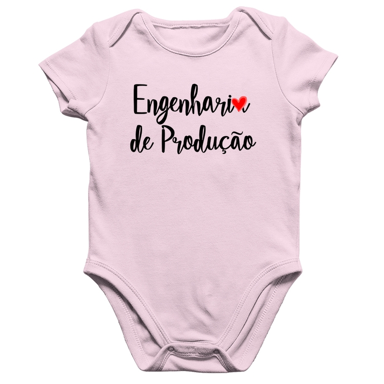Body Bebê Algodão Engenharia de Produção - Rosa Bebê