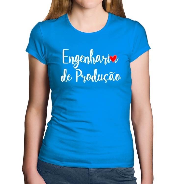 Baby Look Algodão Engenharia de Produção - Azul