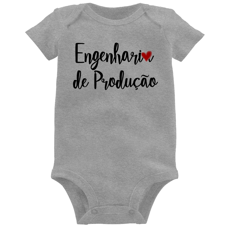 Body Bebê Engenharia de Produção - Cinza