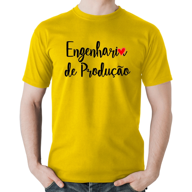 Camiseta Algodão Engenharia de Produção - Amarela